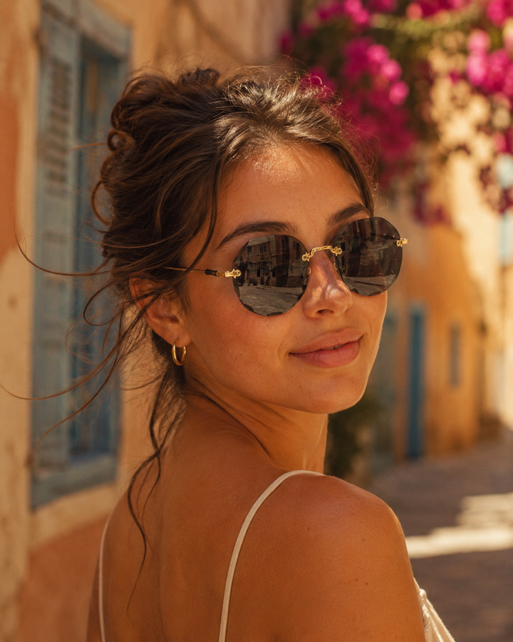 Polygonal Sunglasses Women Rimless Trimmed Sunglasses