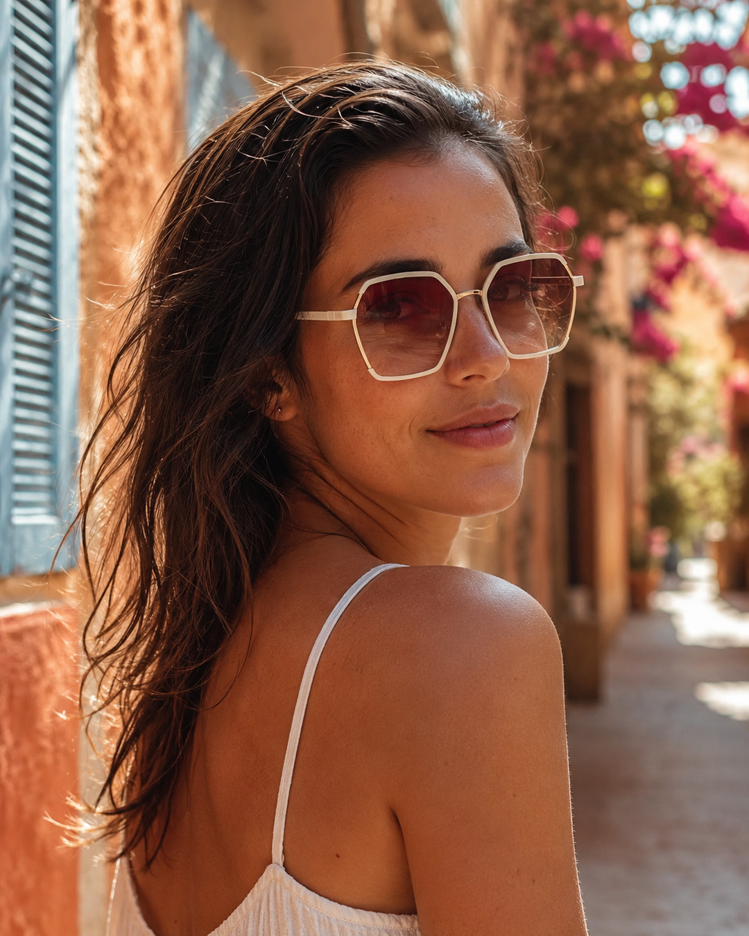 Vintage Half-Frame Summer Oversized Metal Square Sunglasses